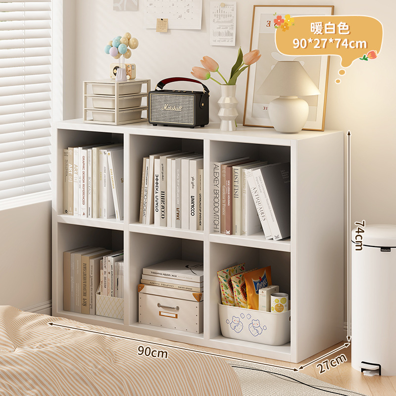 Estantería de estilo japonés Estante de piso Sala de estar Combinación libre Armario de TV Dormitorio Armario lateral de pared Librería de celosía simple