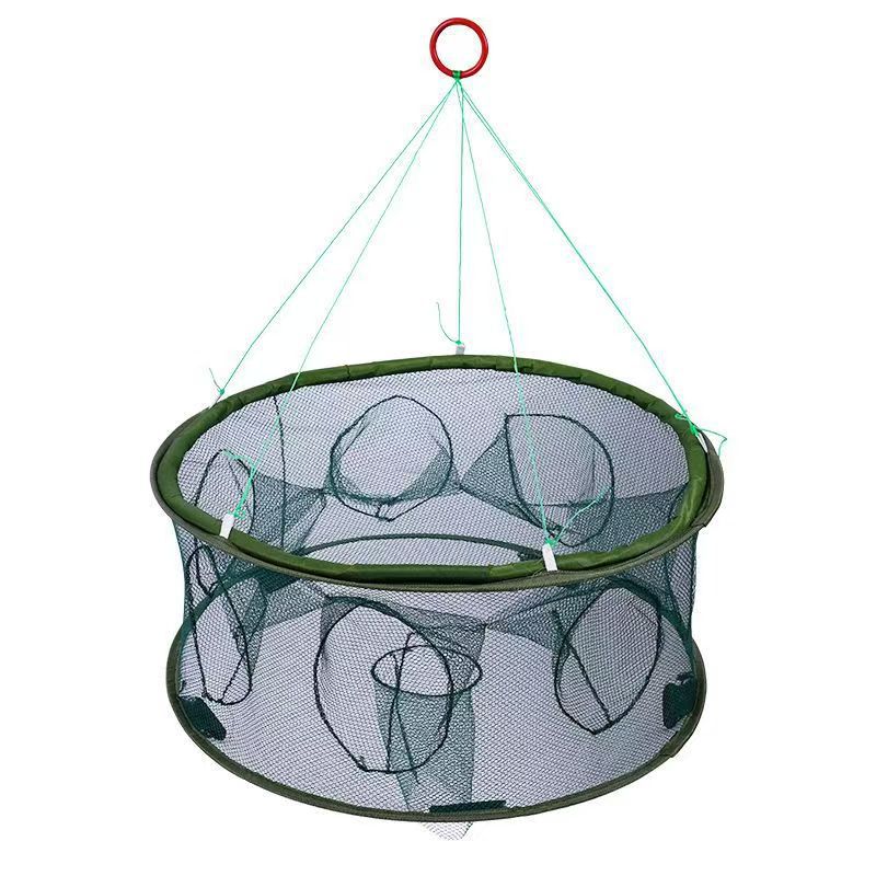 圆形鱼网虾笼折叠抓鱼笼自动鱼笼捞鳝泥鳅龙虾网子手抛网大号渔网