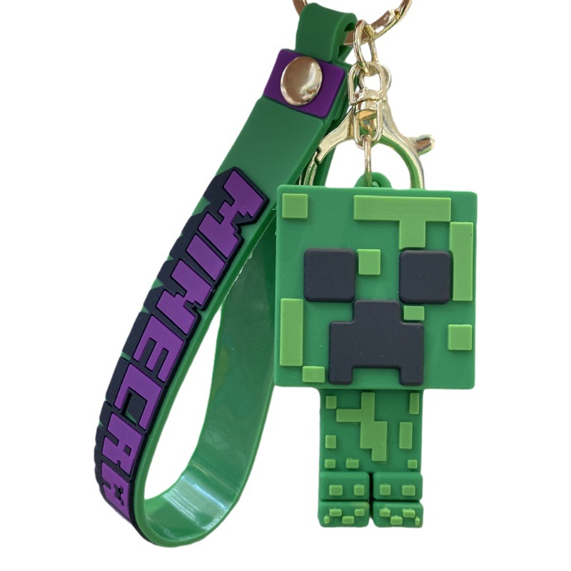 Transfronterizo mi mundo 3D caja de arena juego llavero Minecraft pareja llavero muñeca máquina pequeño regalo