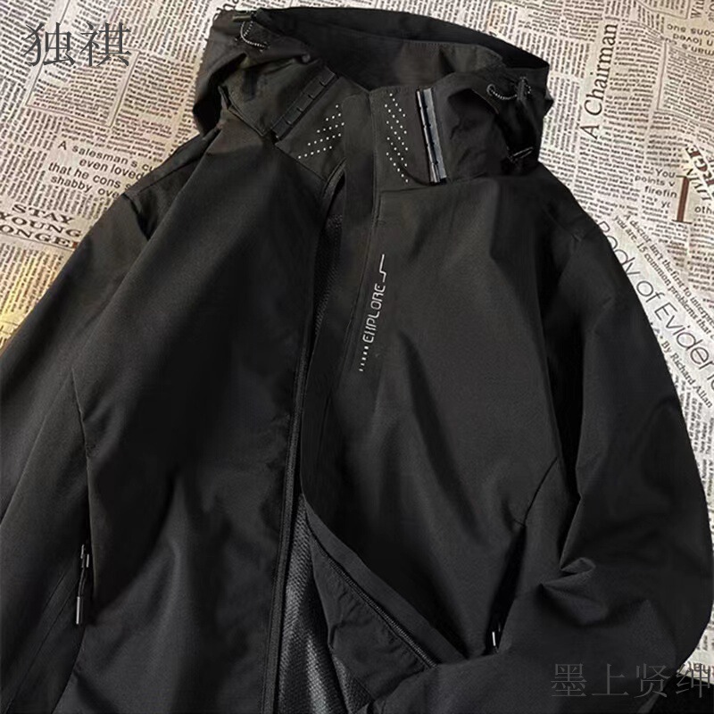 [Black Samurai Charge Clothes] American-style High Collar Hooded Work Jacket Men's Spring and Autumn Couples Wear Functional Style Jacket