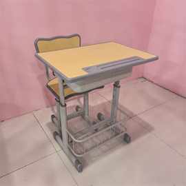 学校课桌椅中小学生单人双层书桌培训课桌辅导班教室桌椅