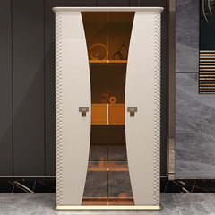 意式輕奢書櫃 後現代簡約書架書房置物架不鏽鋼玻璃儲物櫃 酒櫃