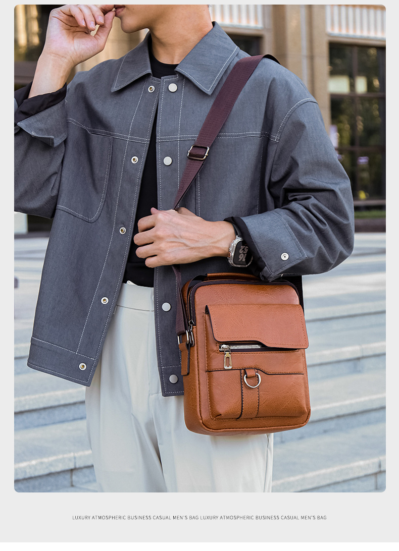 Męska torba na ramię ze skóry ekologicznej retro styl casual_voghion.com