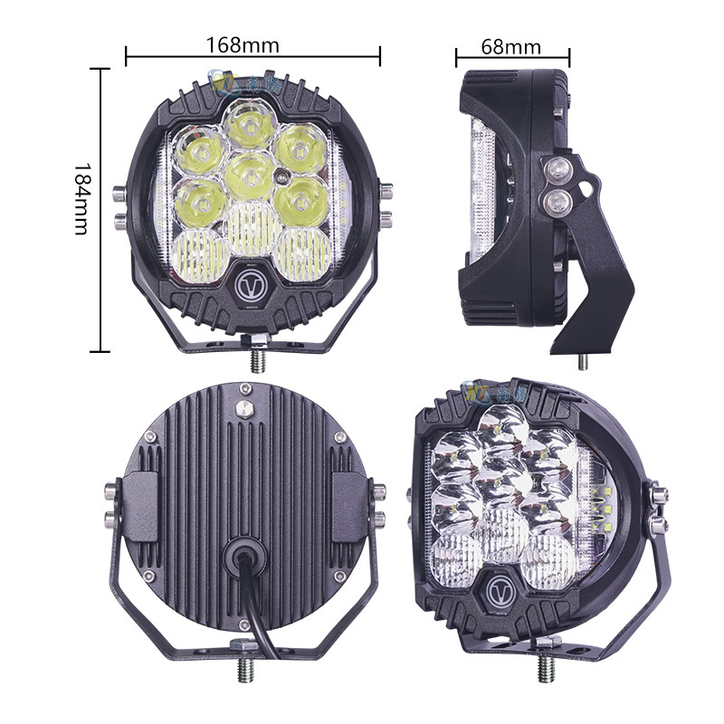 Carcasa de luz LED de tres lados para vehículos todoterreno Wrangler, carcasa de foco para coche, carcasa de luz de techo, accesorios para carcasas de luces de coche image 15