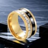 Ring stainless steel, brand golden starry sky, wholesale, light luxury style, french style, does not fade, pink gold