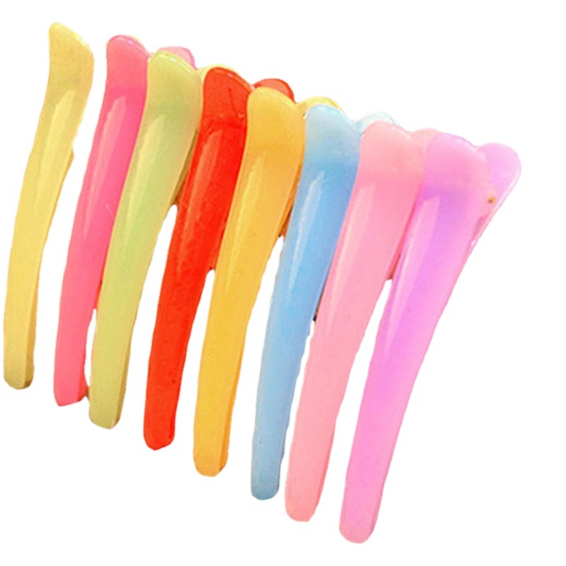 Event Gift Clip 8cm Candy Color Duckbill Clip Translucent Jelly Color Plastic Crocodile Clip Bangs Hair Clip Head