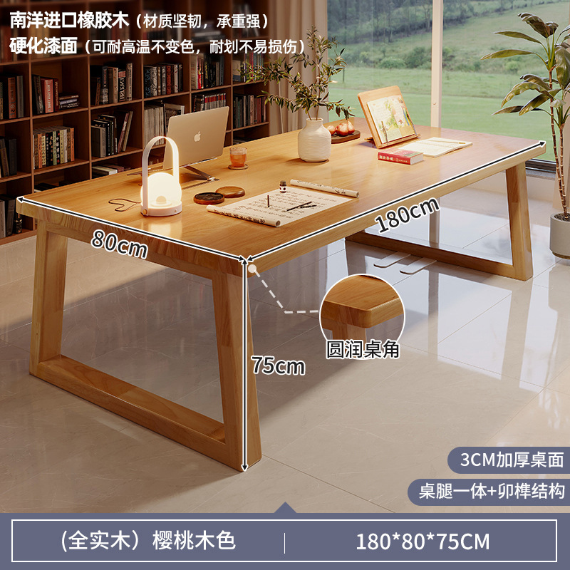 Escritorio de madera sólida para dos personas, escritorio de estudio, escritorio de computadora, escritorio de escritorio