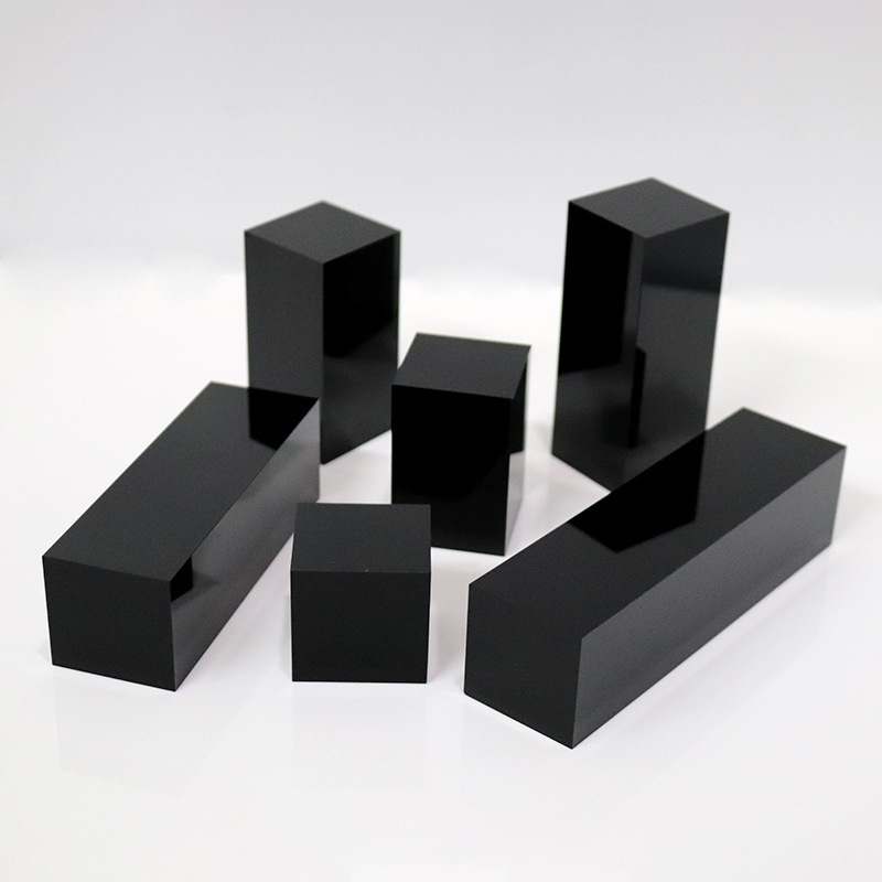 Acrylic Display Stand Black Square Column Jewelry Display Props Cosmetics Base High-End Display Stand