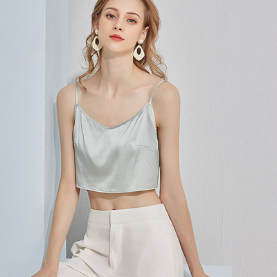 唐格2021桑蚕丝女性感吊带抹胸透气防走光真丝吊带内衣诱惑内搭|ms
