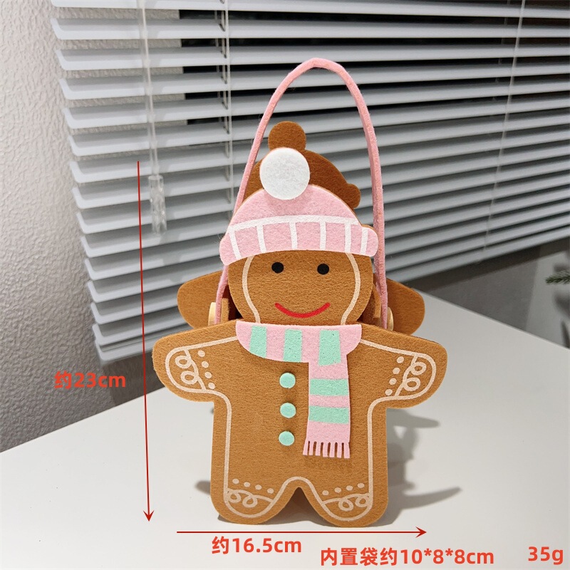 クロスボーダークリスマスフェルトジンジャーブレッドマンギフトバッグクリスマスイブアップル包装箱ギフトギフトトートバッグ|undefined