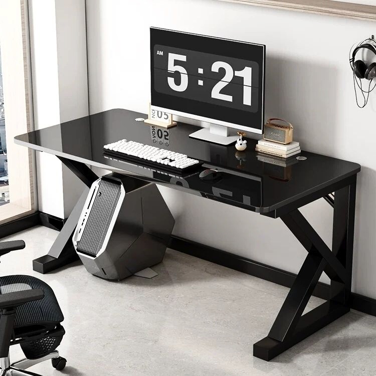 Internet Cafe Table, Desktop Home-Use Gaming Table, Gaming Table and Chair, Office Desk, Simple Study Room Writing Desk, Tempered Glass Internet Cafe Table, Desktop Home-Use Gaming Table, Gaming Table and Chair, Office Desk, Simple Study Room Writing Desk, Tempered Glass