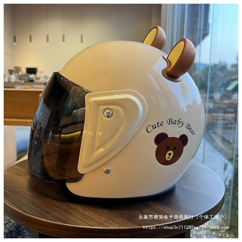 Winter 3C Safety Certified Electric Vehicle Helmet Motorcycle Battery Car Cartoon