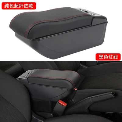 Armrest box Cruze Cruze Armrest Box - solid-color-microfiber-leather-model-black-with-red-thread