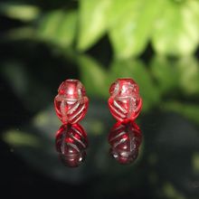 直播供应古珠老珠子老琉璃知了配珠配饰红琉璃玉蝉批发 文玩配饰