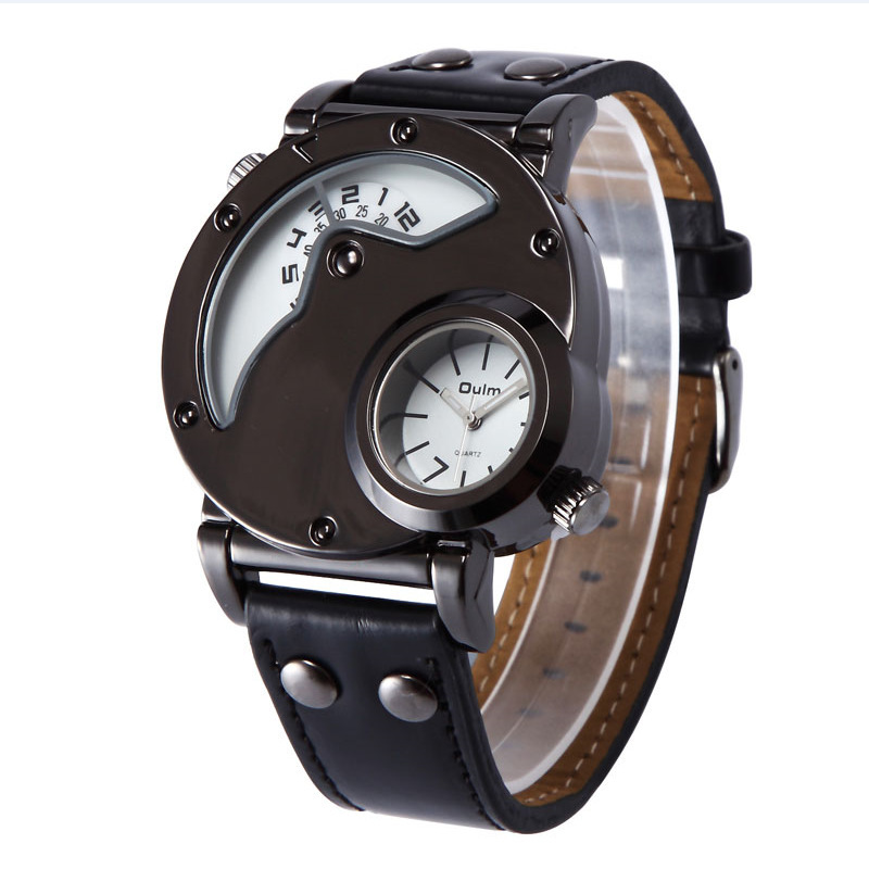 110g Weight Coated Glass Mirror Material Genuine Leather Strap Material Watch Classification Pointer Display Type Buckle Buckle Style Round Dial Shape Holiday, Street Occasion Electronic Movement Solid Color Pattern All Seasons Season Men's Gender Retro, Streetwear Style Retro Streetwear Solid Color Buckle Electronic Watch 12