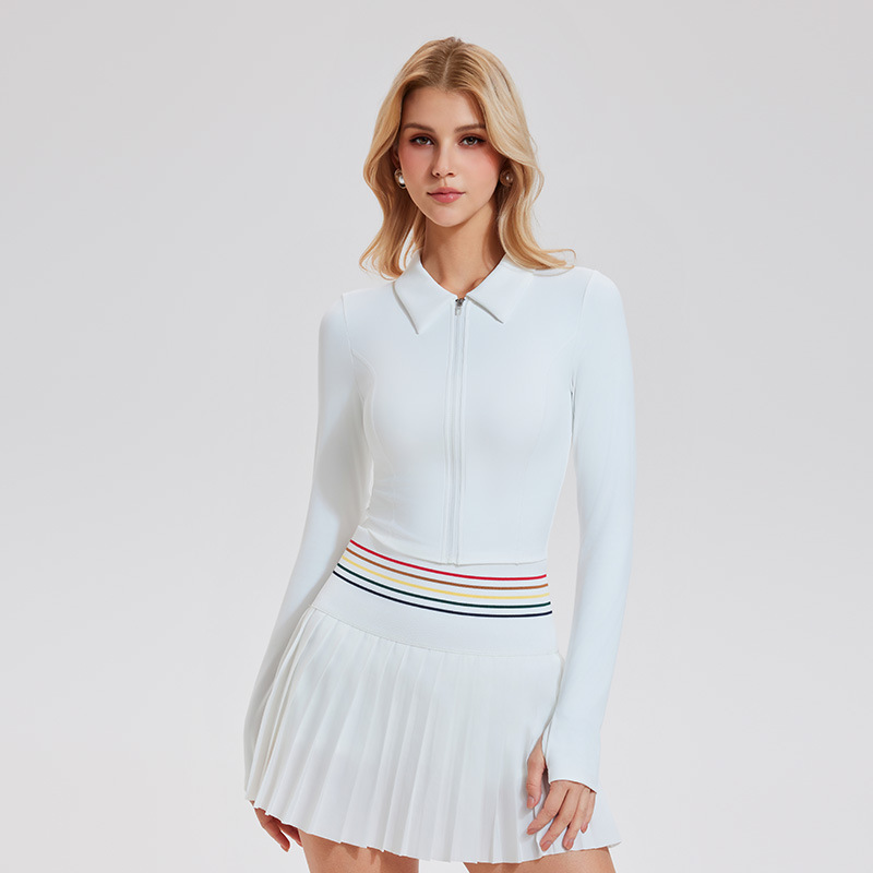 Jueza Amazon cortos mangas largas chaqueta de yoga con cremallera, chaqueta de tenis de acondicionamiento físico casual, chaqueta de mujer