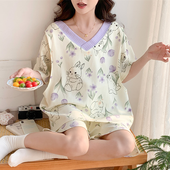 Extra Large Size 150kg Loose Summer Postpartum Clothing Short-Sleeved Shorts Thin Maternity Pajamas Postpartum Nursing Clothing Set