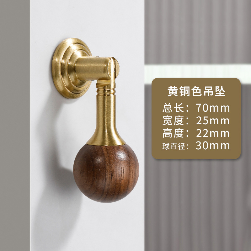 黄铜柜门拉手现代简约新中古风单孔金色橱柜抽屉鞋柜法式衣柜把手|undefined