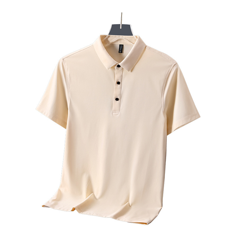 Camisa elástica de brocado de amoníaco cuello de secado rápido succión de sudor de verano ropa de trabajo de manga corta camisa polo personalizada