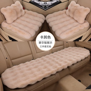 Winter Trendy Cushion New Rabbit Plush Fabric Light Luxury Thickened Velvet Bubble Velvet Pillow Sofa Cushion Set of Three