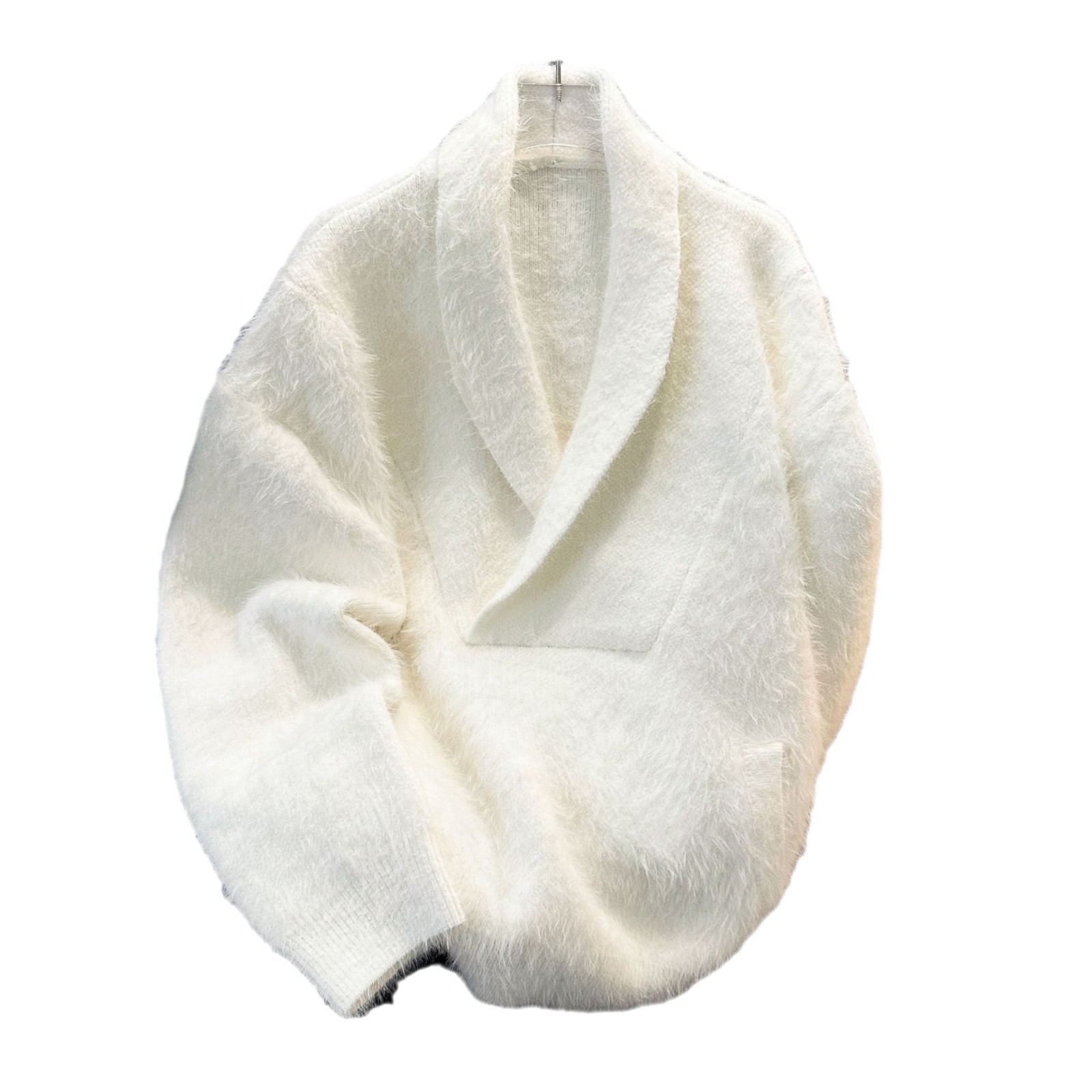 Otoño y invierno de agua suéter de camisa de camisa de punto para hombres con un cuello de diseño de traje de nicho casual estilo de moda