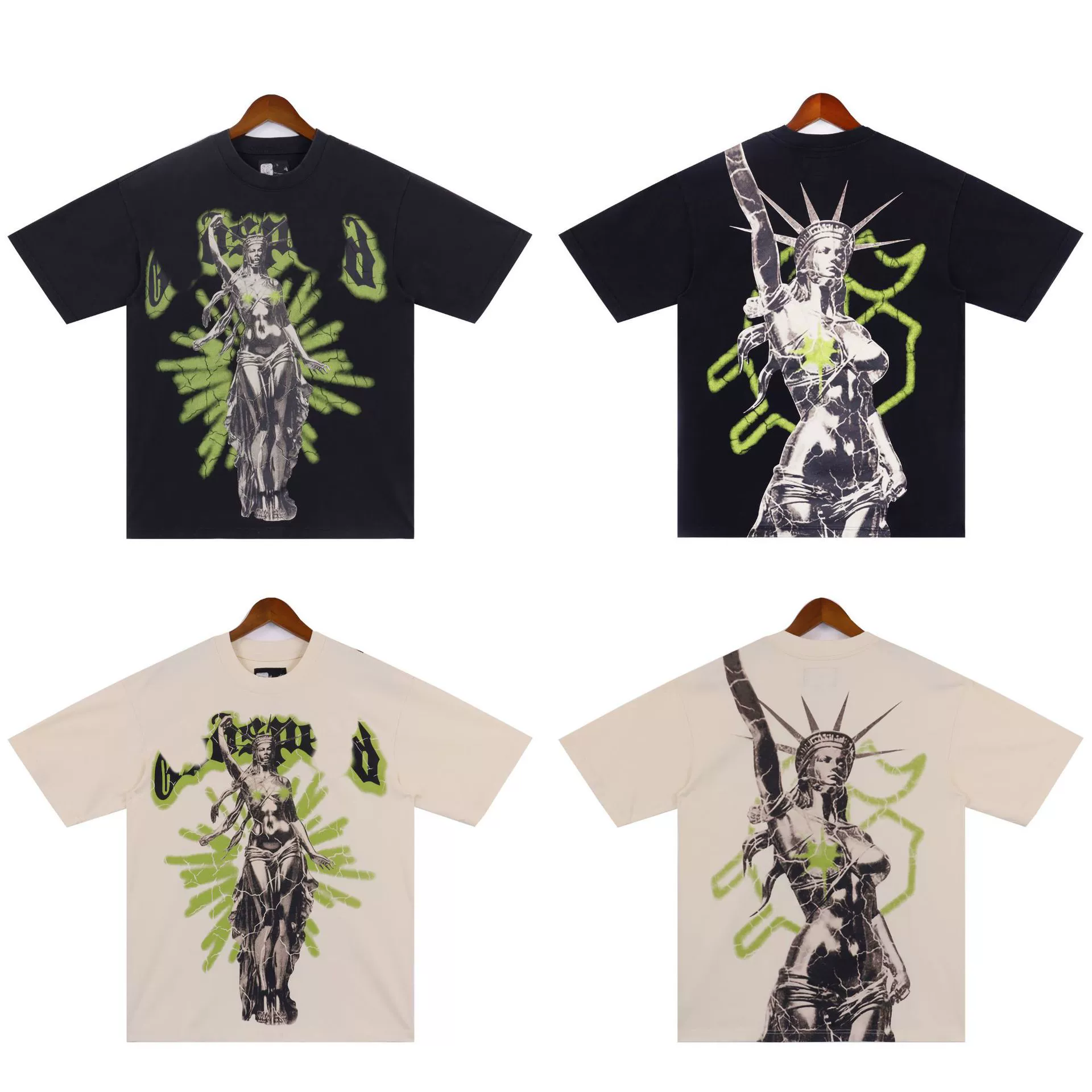 Американская модная брендовая потертая футболка GODSPEED с ретро-принтом, летняя спортивная повседневная футболка с короткими рукавами