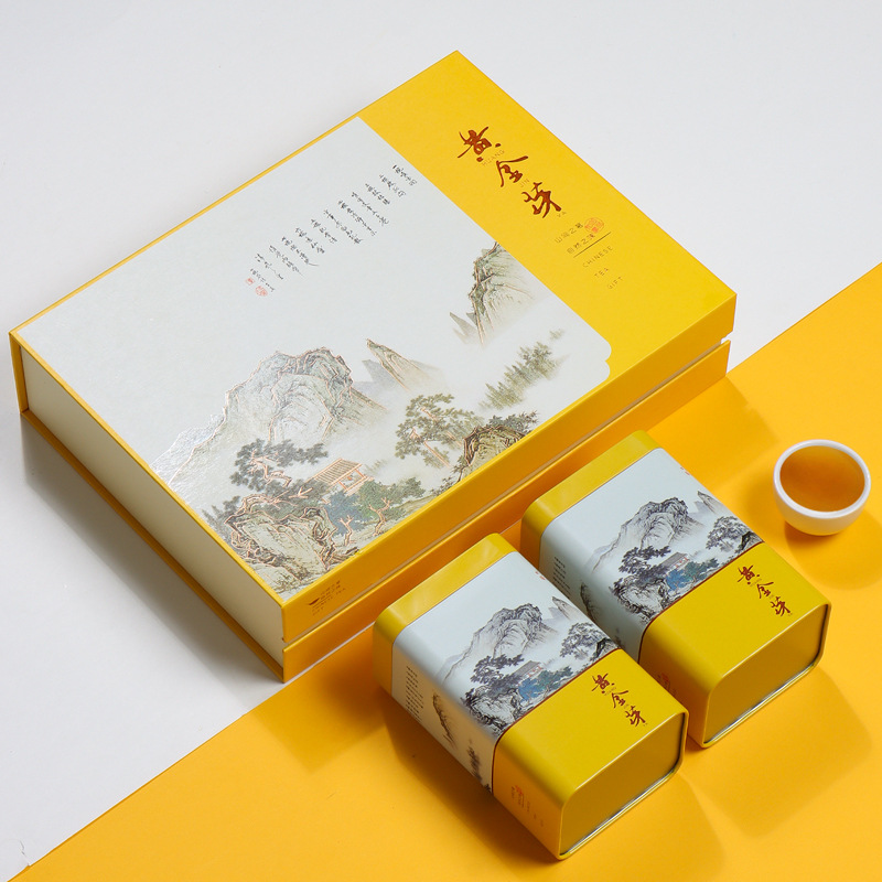 2025新款黄金芽包装盒 茶叶罐5罐半斤礼盒装现货茶叶礼盒空盒批发