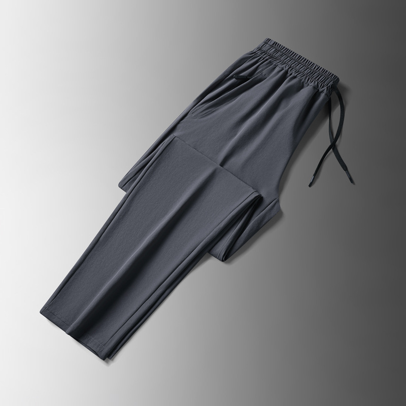 Pantalones de seda de hielo para hombres de verano delgados aumentando el tamaño suelto aire acondicionado pantalones de secado rápido pantalones deportivos casuales para hombres