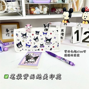 New Kuromi Transparent Triangle Large-Capacity Pencil Bag High-Looking Girl Student Ins Stationery Storage Bag