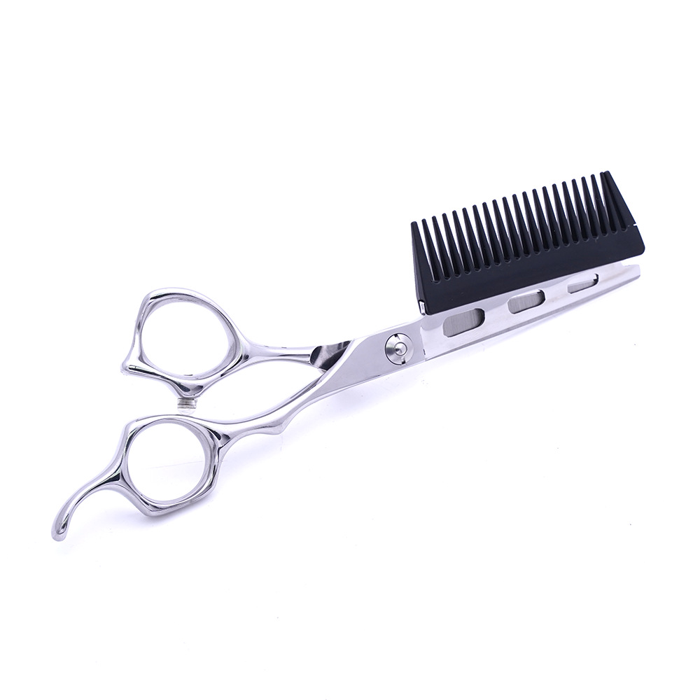 Directo de fábrica de 6 pulgadas de acero inoxidable tijeras con peine peluquero personalizado tijeras planas flequillos de pelo tijeras planas tijeras de pelo