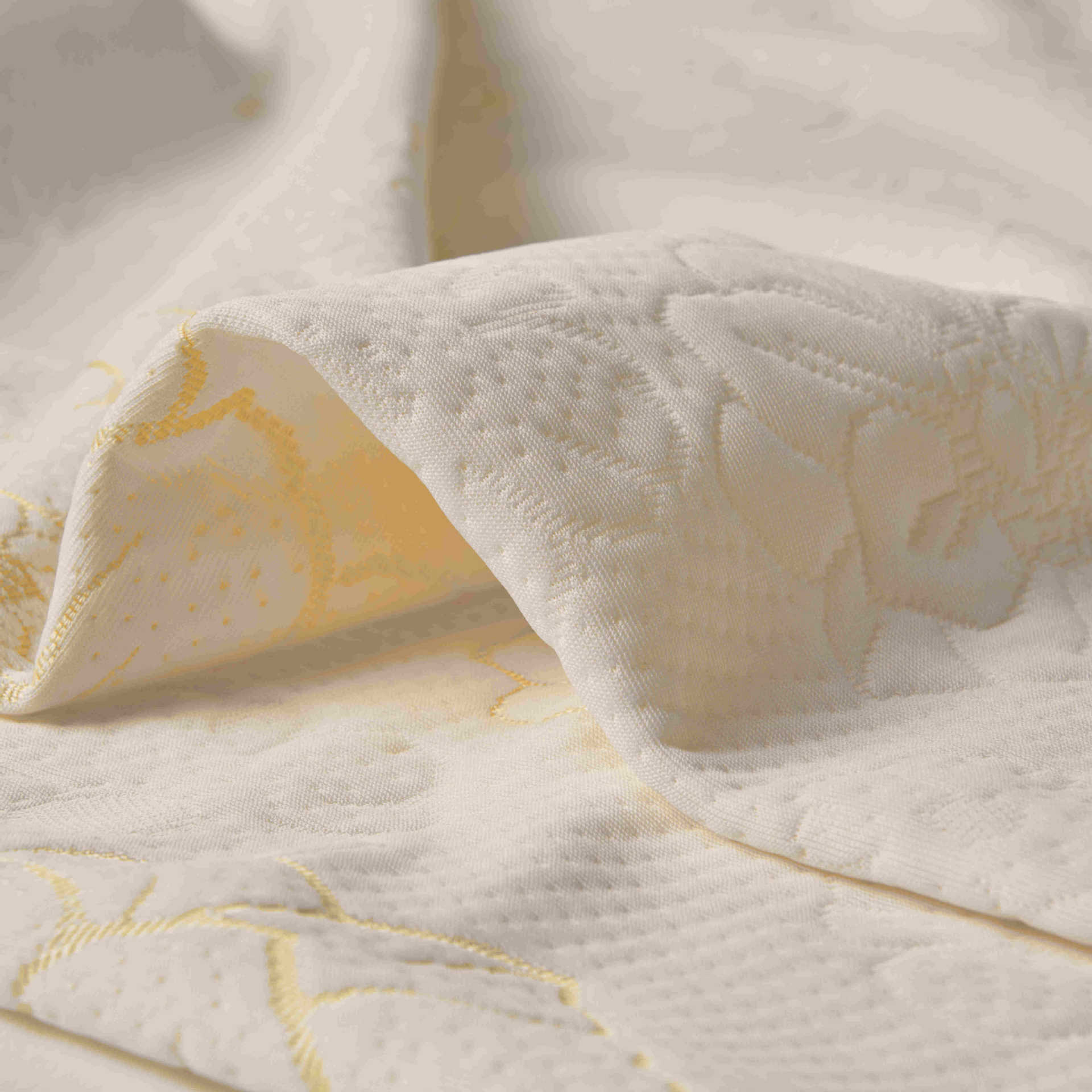 [Fabricante] 180 gramos de tela de colchón amarillo unilateral tejido jacquard patrón floral de venta caliente tela de colchón