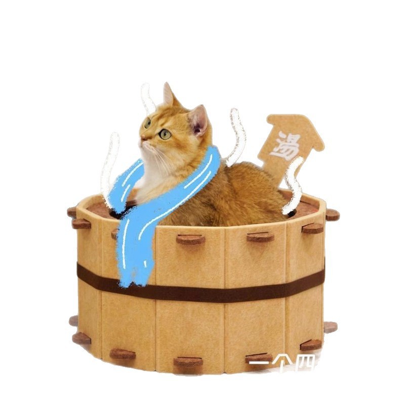毛毡猫窝四季通用猫咪窝耐磨不掉屑猫抓板猫房子新型猫窝半封闭式|undefined