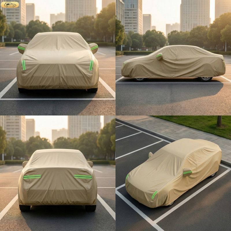 Car Cover with Thickened Water-Spun Cotton, Full Vehicle Cover, Hail Protection, Rain and Snow Protection, Sun Protection Cover, Heat Insulation Cover, Car Cover, Sunshade Cover