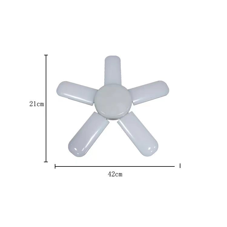 Venta al por mayor luz de hoja plegable Led de alta eficiencia luminosa de tres hojas de cuatro hojas de deformación opuesta iluminación de luz de garaje