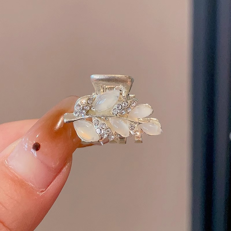 Oreja de conejo pequeño clip de las mujeres de alto grado Perla Rhinestone horquilla accesorios para el cabello Cabeza trasera medio lazo de pelo clip de tiburón horquilla