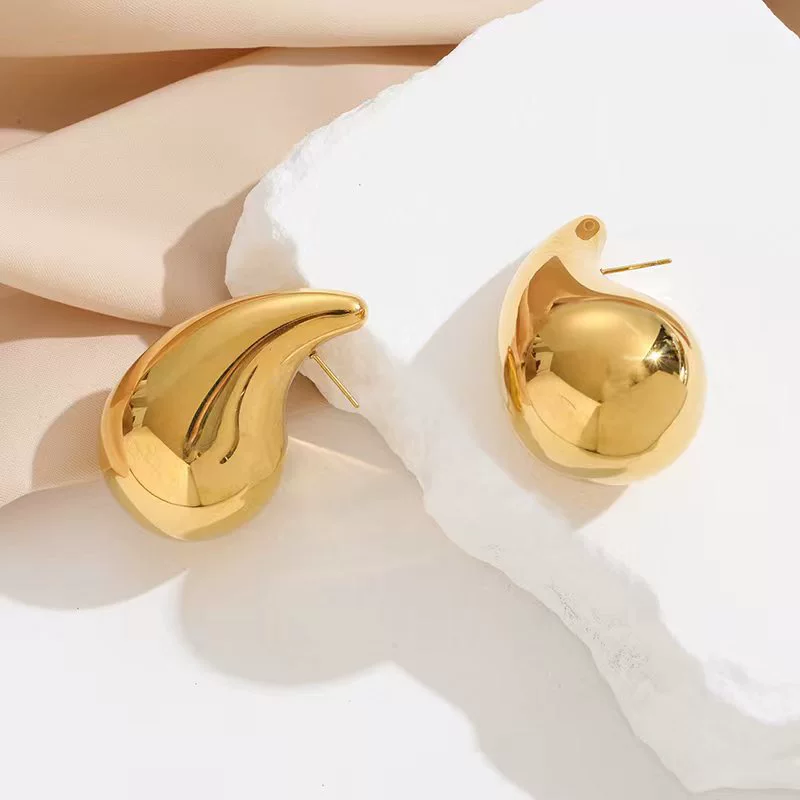 Серьги, дизайн слезка, 24K позолота или серебро, размеры XS–XL