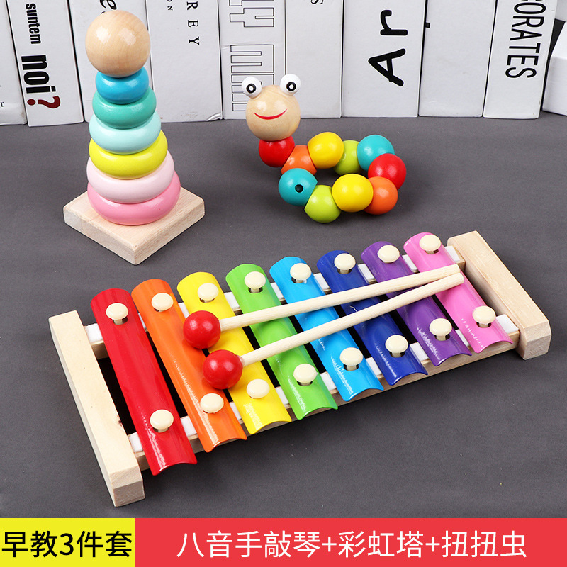 子供の子供の八音の手は小さい木琴の12ヶ月の音楽器の1-2-3歳の赤ちゃんの益智の早教のおもちゃを叩きます。|undefined
