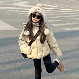 女童棉服冬装2025新款洋气儿童休闲羽绒棉衣韩版冬季女孩保暖外套