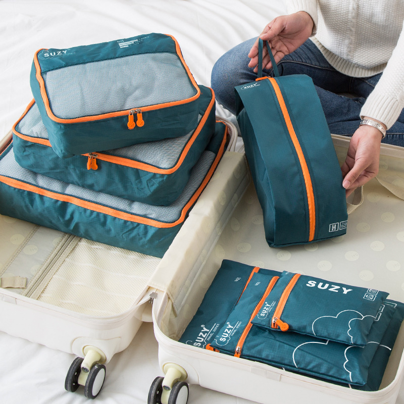 旅行収納バッグ服下着整理袋スーツケース収納袋旅行衣類携帯分注バッグセット|undefined