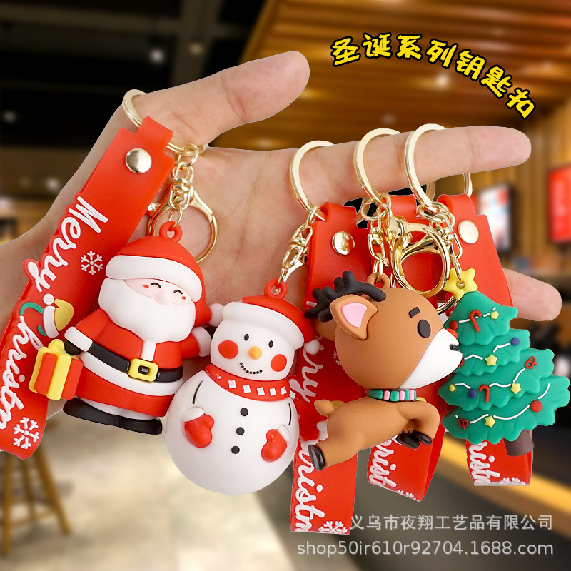 Cartoon dripping glue Santa Claus key chain small pendant cute cartoon bag ornaments Christmas small gift wholesale Cartoon dripping glue Santa Claus key chain small pendant cute cartoon bag ornaments Christmas small gift wholesale