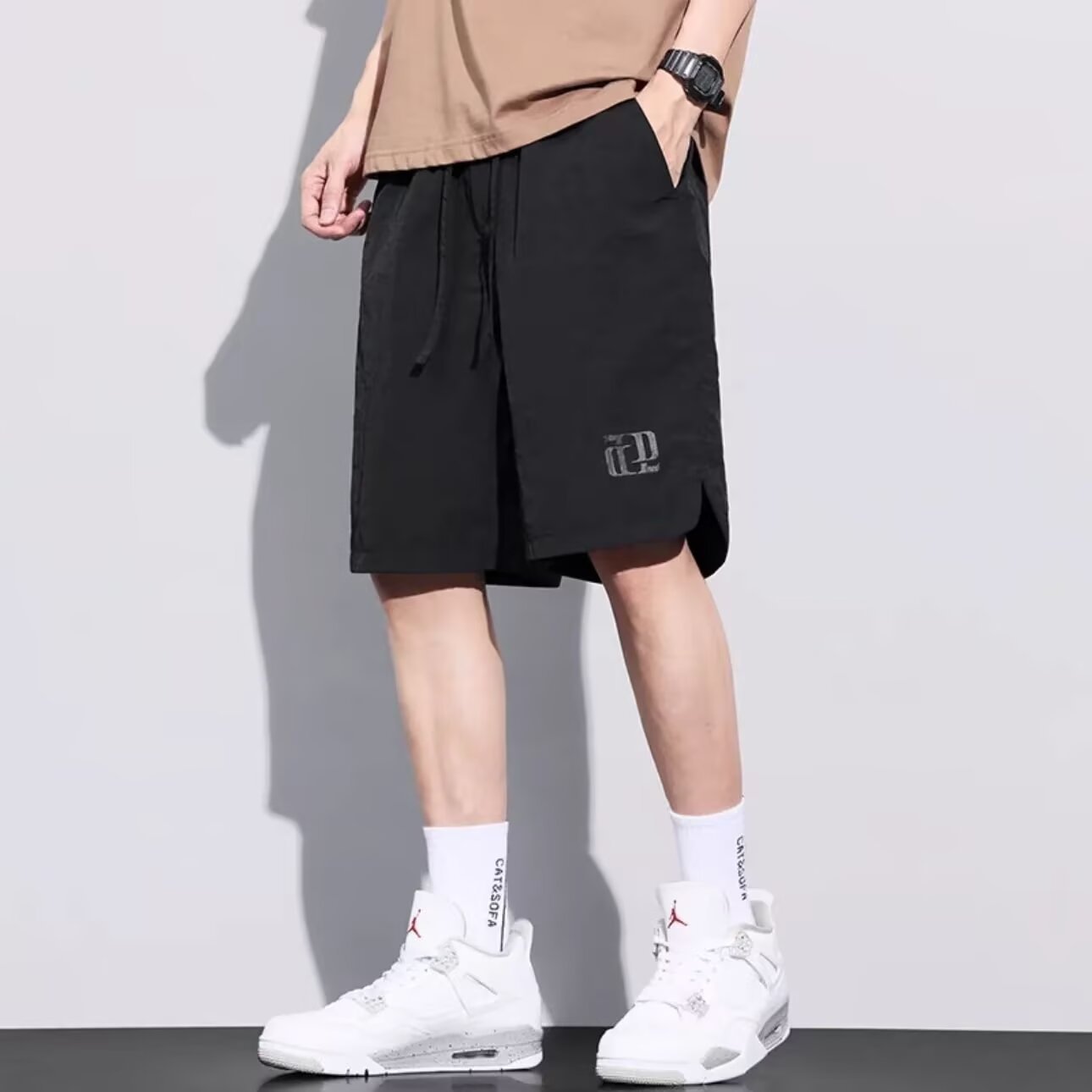 2025 New Summer Men's Shorts Breathable Loose Youth Versatile Men's Quick-Dry Casual Knee-Length Shorts Trendy
