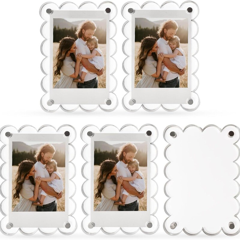 Refrigerator Magnetic Wave-Shaped Acrylic Photo Frame Display Stand Polaroid Square Photo Frame Double-Sided Photo Film Frame Refrigerator Magnetic Wave-Shaped Acrylic Photo Frame Display Stand Polaroid Square Photo Frame Double-Sided Photo Film Frame