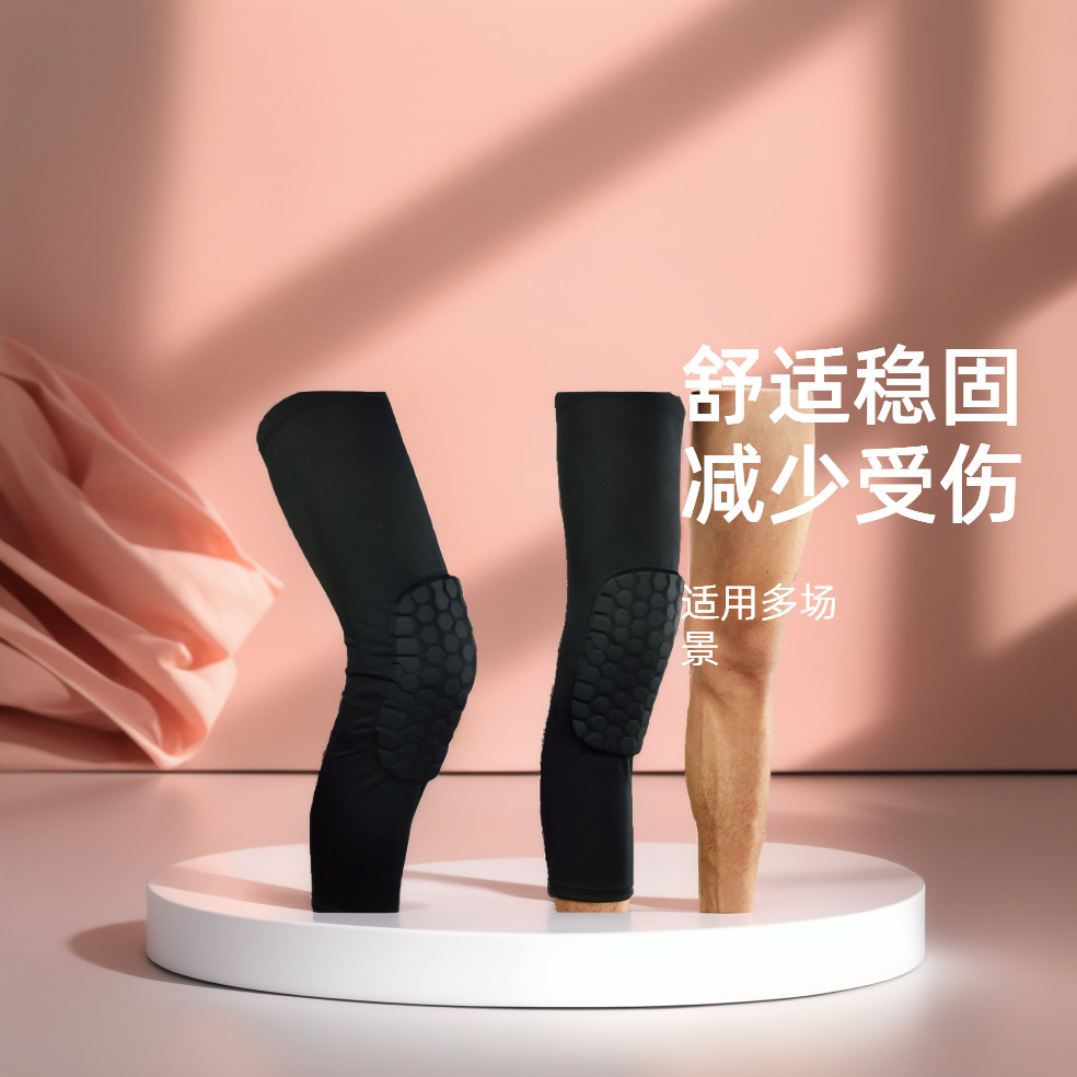 Menisci pierna protector cubierta panal rodilla pad baloncesto fútbol alto elástico transpirable pierna guardia correr ciclismo deportes equipo de protección