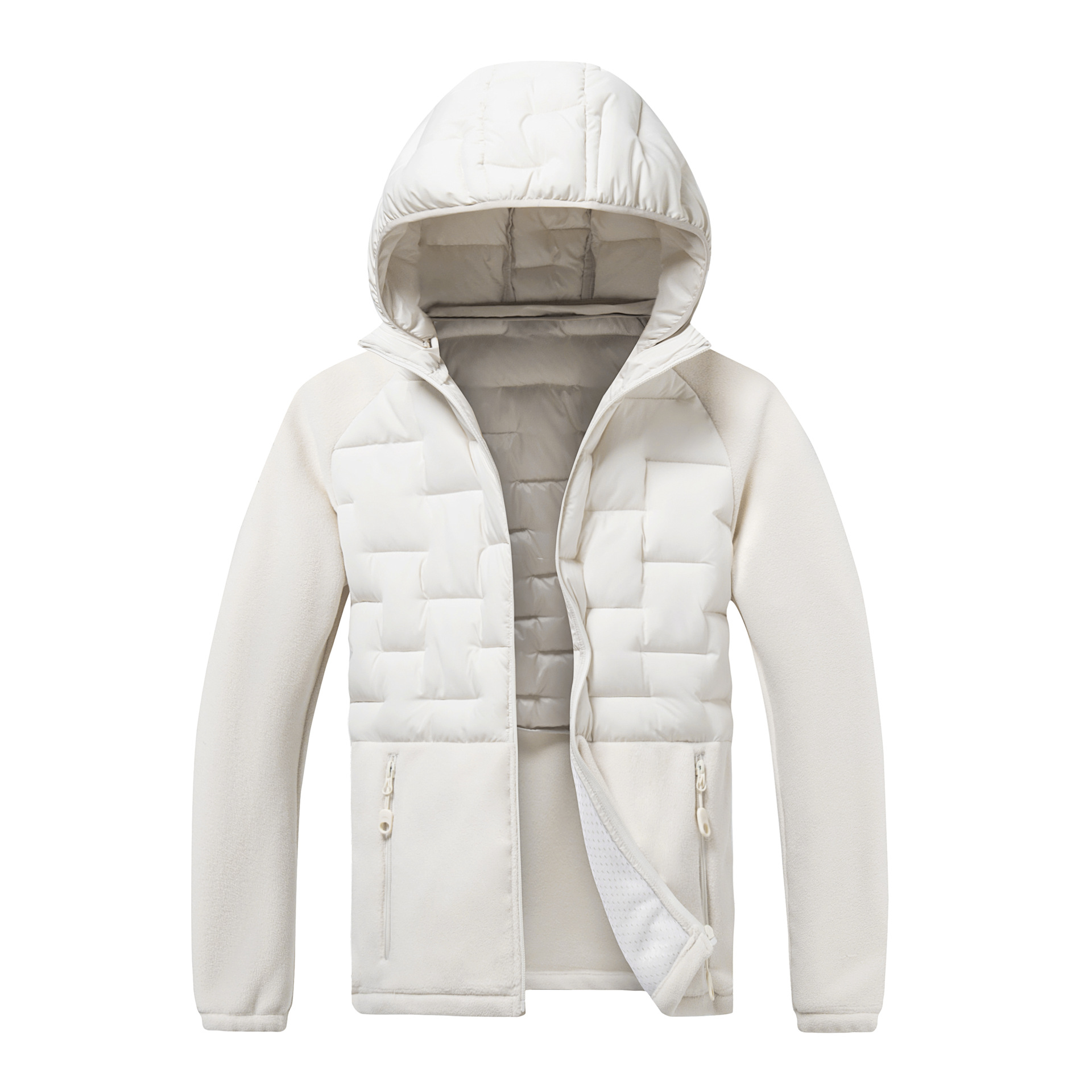 2026 Autumn/Winter New Men's Hooded Lightweight Cotton Jacket, Ribbed Jacket, Patchwork Warm Coat, Cross-Border Foreign Trade Men's Clothing