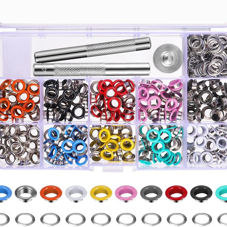 Para transfronteriza 500 sets diámetro interior 5mm color agujero de aire + vapor ojo herramientas de instalación spray pintura ojal hebilla zapato ojo hebilla al por mayor