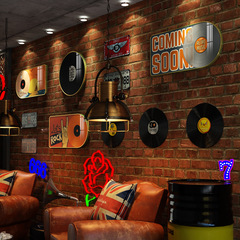 B25 黑膠唱片loft工業風裝飾畫音樂黑白復古酒吧飯店背景牆裝飾品