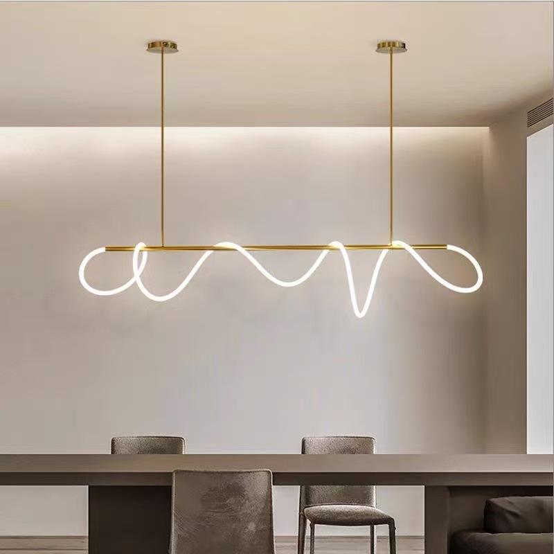 Lámpara Colgante de Nota Musical de Hierro y PVC, Luz LED y Altura Ajustable, para Restaurante y Hogar