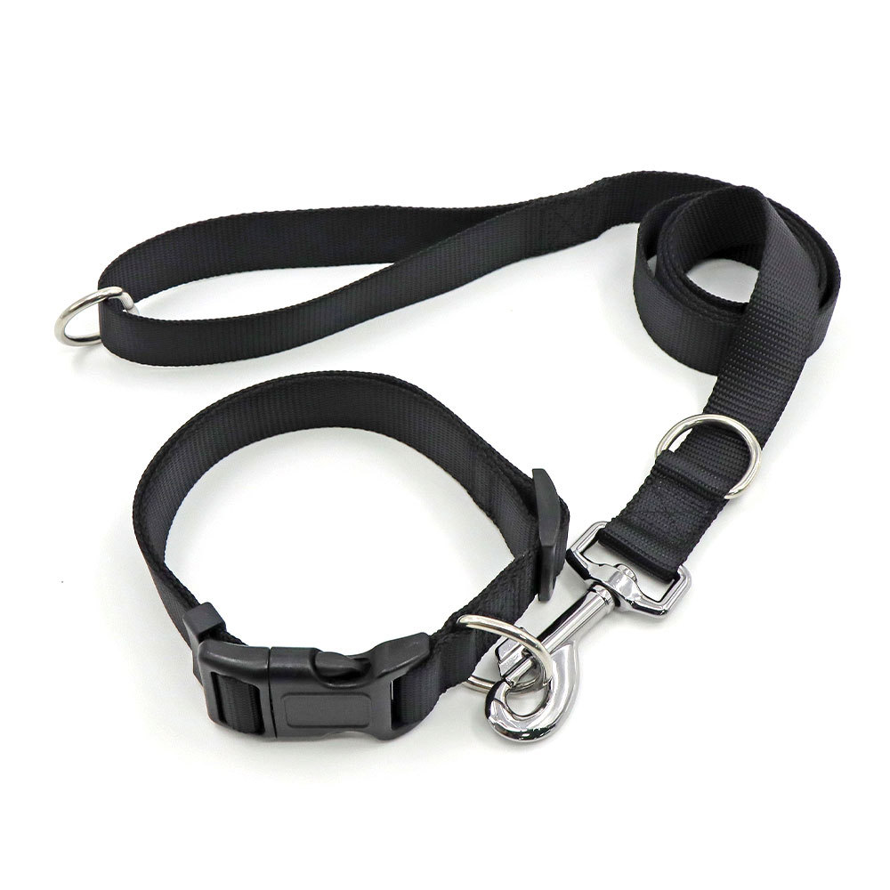 Entrenamiento de perros con cuerda de tracción para mascotas de nylon simple doble D hebilla cuerda de paseo ajustable etiqueta personalizada cadena de perro