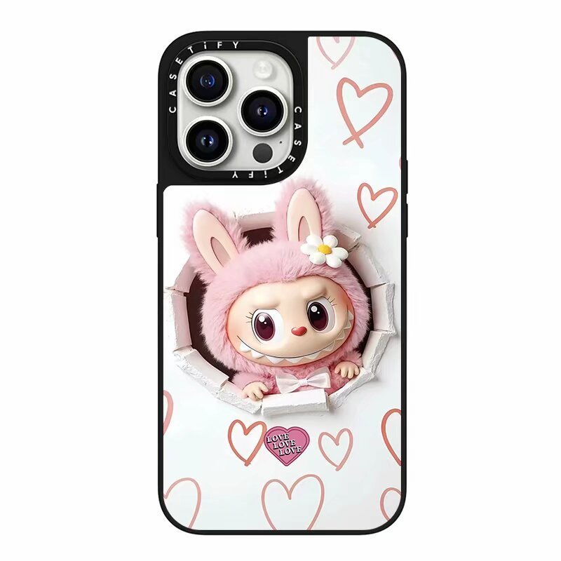 case适用iphone16拉布布图案苹果13/14手机壳镜面苹果12/15防摔壳|undefined