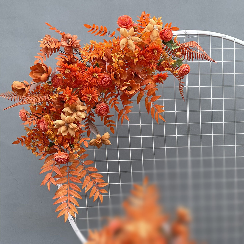 El comercio exterior de la boda flor artificial piso de la boda flor de seda apoyos de la flor de eucalipto flor artificial fila accesorios de la boda floral